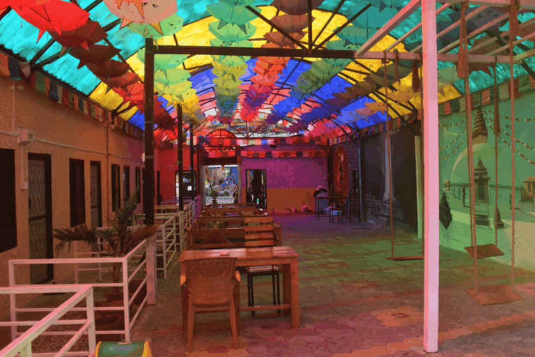 byaparik cafe hotel bikrima bharatpur umbrella street 768x512