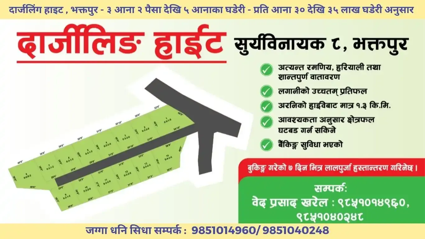 Bhaktapur land for sale, Suryabinayak land, Darjeeling Height plots, 5 aana land Bhaktapur, gravel road land Bhaktapur, house land Bhaktapur, buy land Bhaktapur, Nepal real estate, residential plots Nepal