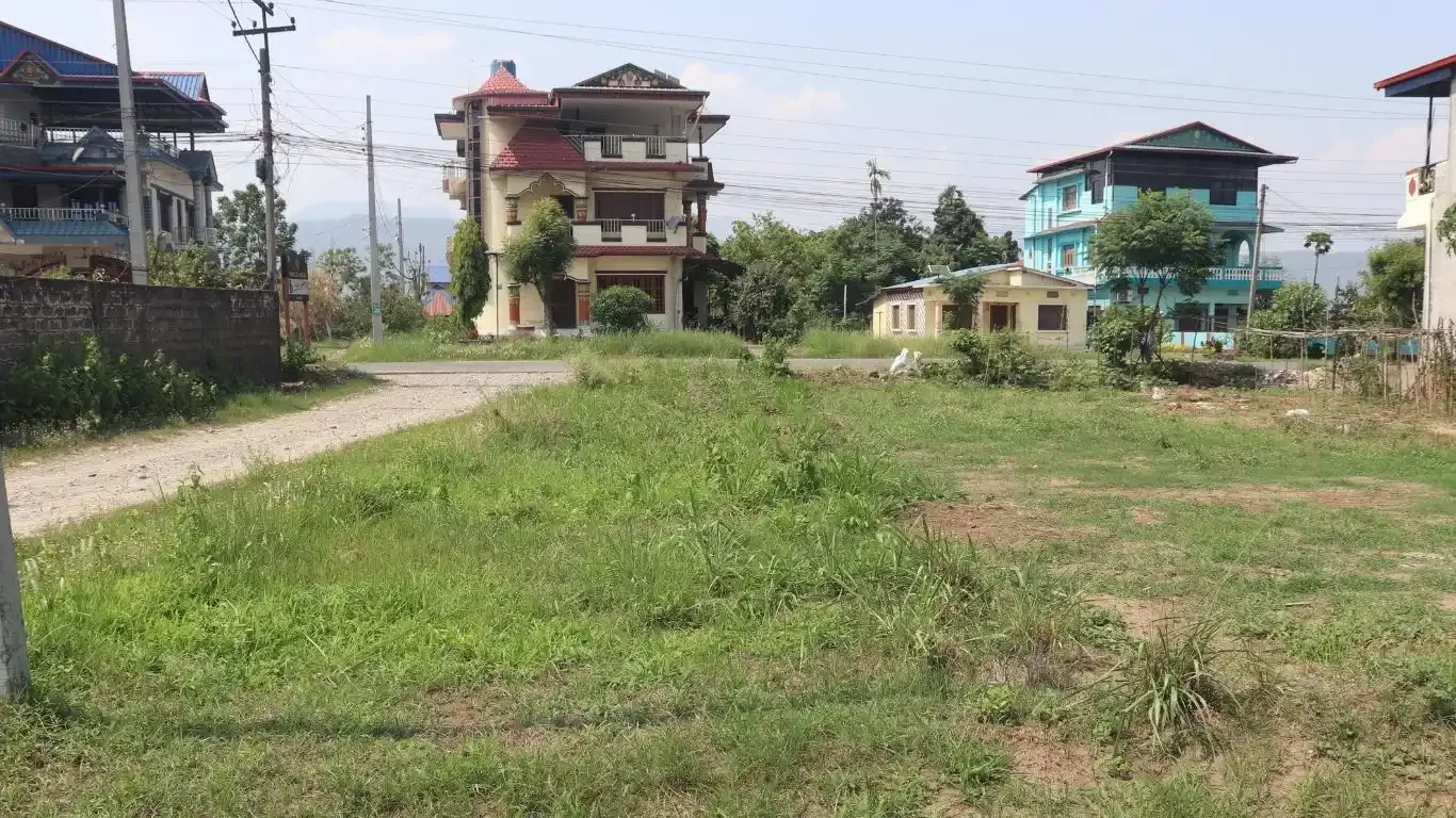 Bharatpur land for sale, Anandapur ghaderi, 11 dhur commercial plot, 2 side road land Nepal, corner land Bharatpur, land near Bhagat Metal, business land in Bharatpur, ready-to-build land Nepal, buy land in Bharatpur Mahanagarpalika

