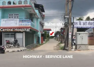 Land for sale in Bharatpur, Airport Road plot, commercial land near Bharatpur Central Hospital, land near Manakamana Hospital, Bharatpur-10 real estate, east-facing land in Nepal, land near Choubish Kothi, Nepal highway land sale, Bharatpur airport land