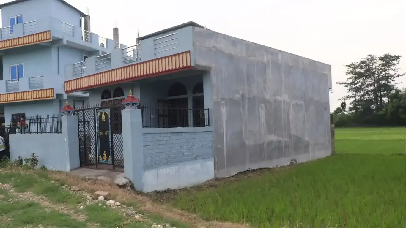 house for sale in Bharatpur, Chowk Bazar home, single-storey house Chitwan, earthquake resistant house Nepal, Bharatpur-6 real estate, gated home Chitwan, affordable house Chitwan, ready to move home Bharatpur, home near Cancer Hospital, 8.5 dhur house Nepal