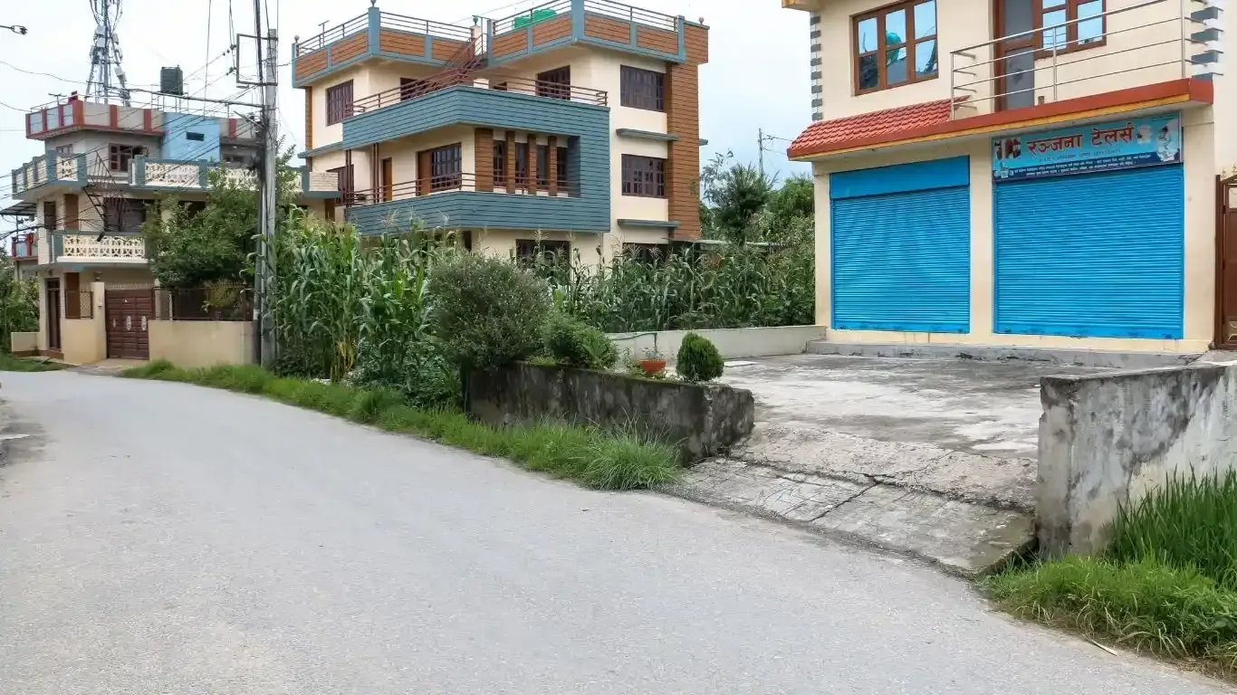 Bhaktapur main road land, Saraswotikhel commercial land, land for sale Changunarayan, 12 Aana mixed-use land, roadside land Bhaktapur, blacktop frontage plot Kathmandu Valley
