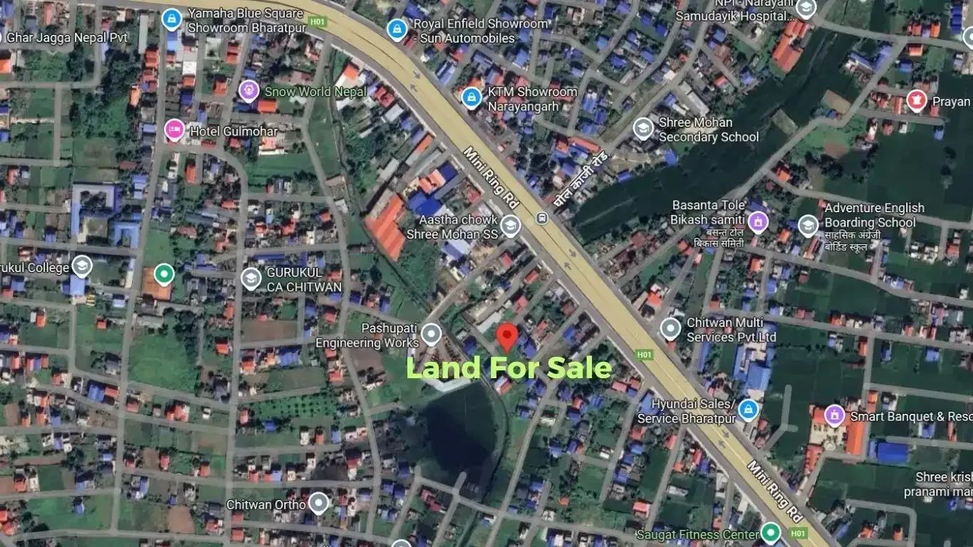 Bharatpur land for sale, Basanta Chowk land, 8.75 dhur plot Bharatpur, Chitwan land property, highway access land Nepal, south-facing land Bharatpur, real estate Chitwan