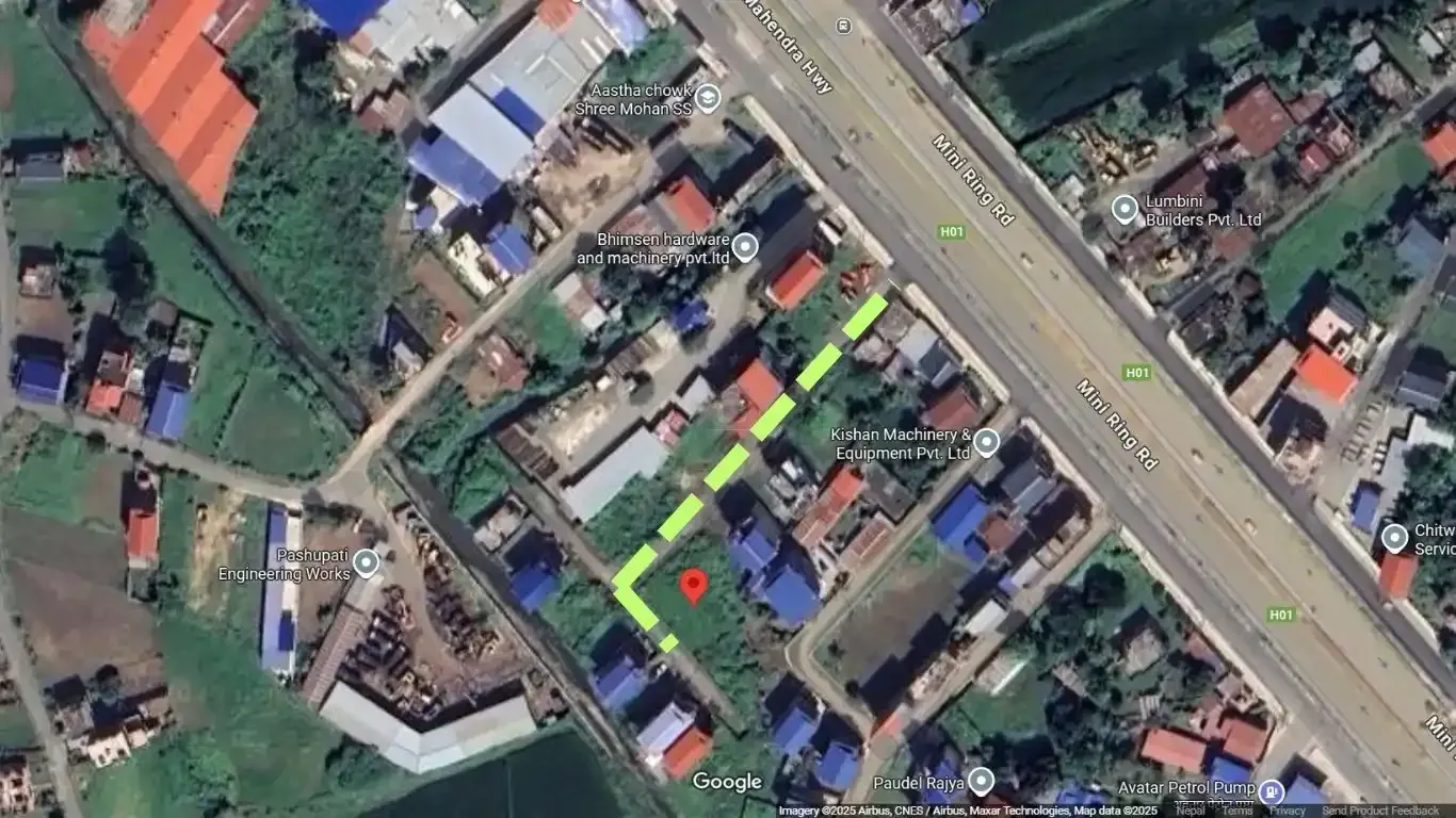 Bharatpur land for sale, Basanta Chowk land, 8.75 dhur plot Bharatpur, Chitwan land property, highway access land Nepal, south-facing land Bharatpur, real estate Chitwan
